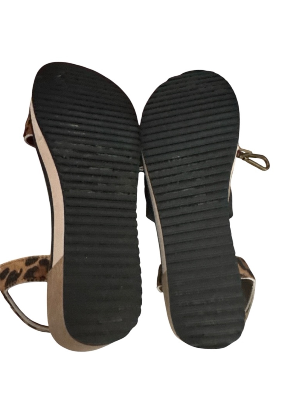 Yellow Box Leopard Toe Strap with Black Cross-Strap Sandals - Picture 4 of 8
